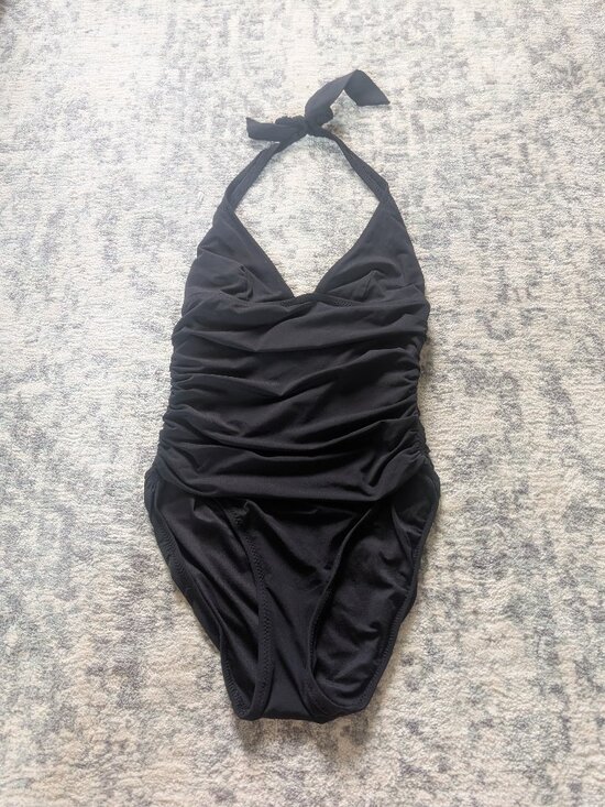 Dkny Other - DKNY Black Halter One Piece Swimsuit Ruched Tummy Control Size 6